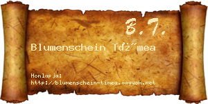 Blumenschein Tímea névjegykártya